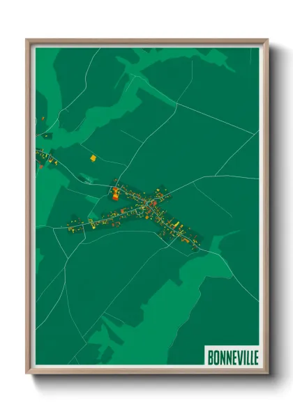 Une affiche de carte sur Bonneville