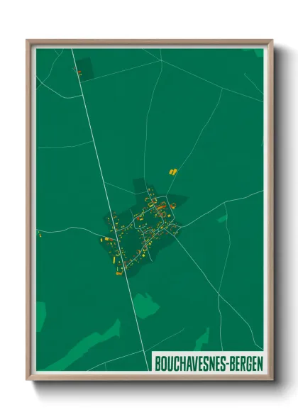 Une affiche de carte sur Bouchavesnes-Bergen