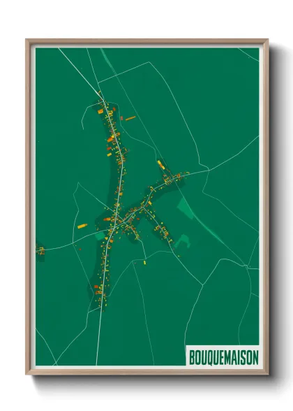 Une affiche de carte sur Bouquemaison