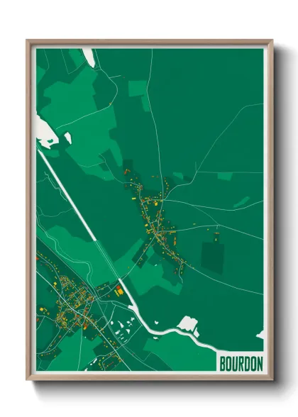 Une affiche de carte sur Bourdon