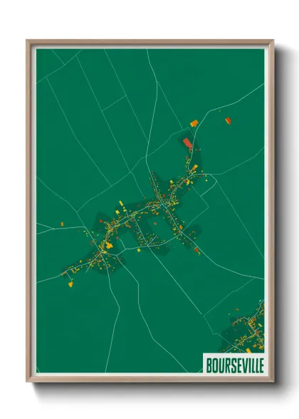 Une affiche de carte sur Bourseville