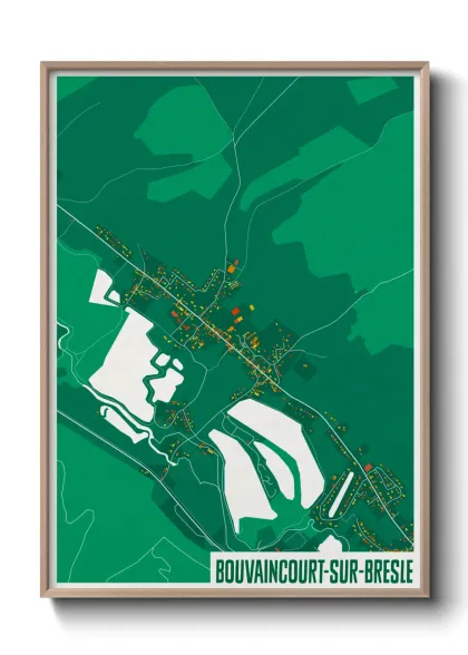 Une affiche de carte sur Bouvaincourt-sur-Bresle
