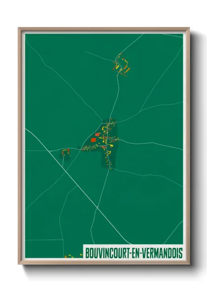 Une affiche de carte sur Bouvincourt-en-Vermandois