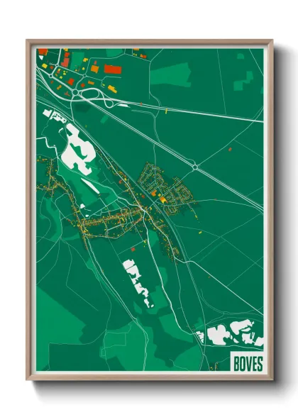 Une affiche de carte sur Boves