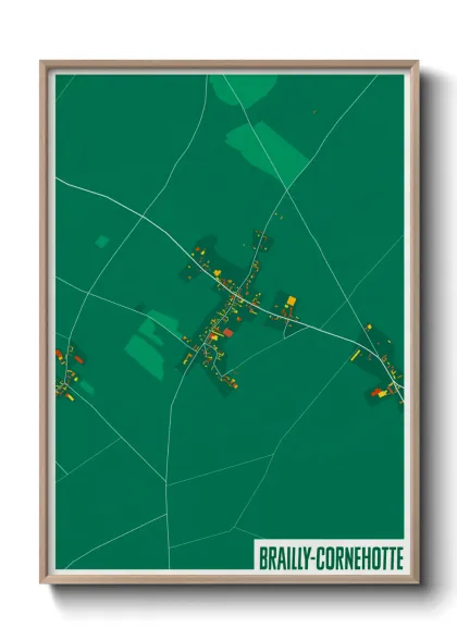 Une affiche de carte sur Brailly-Cornehotte