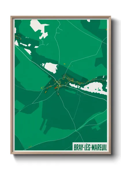 Une affiche de carte sur Bray-lès-Mareuil