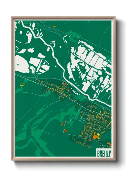 Une affiche de carte sur Breilly