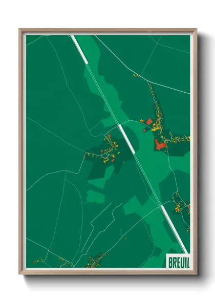 Une affiche de carte sur Breuil