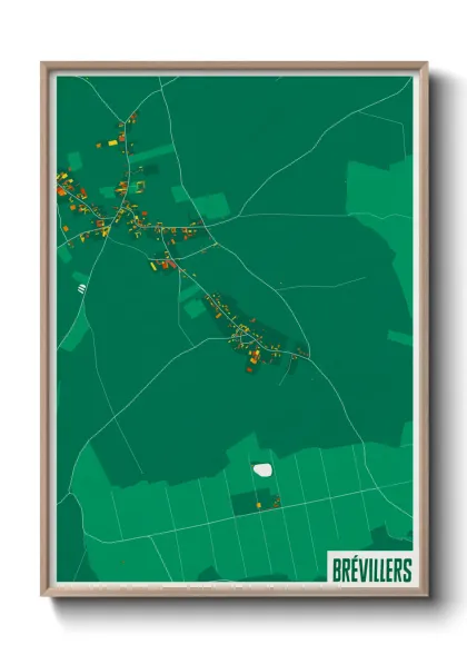 Une affiche de carte sur Brévillers