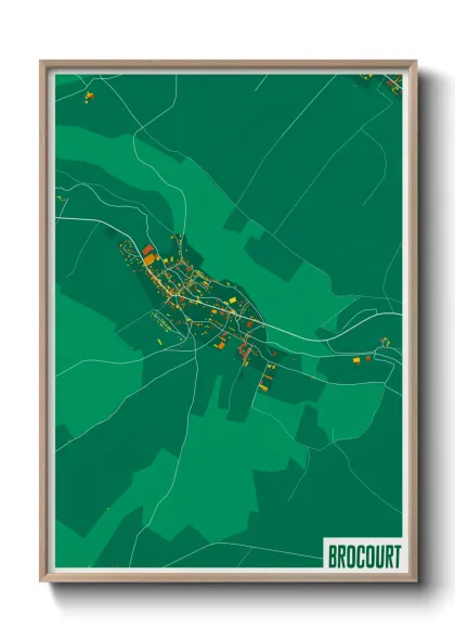 Une affiche de carte sur Brocourt