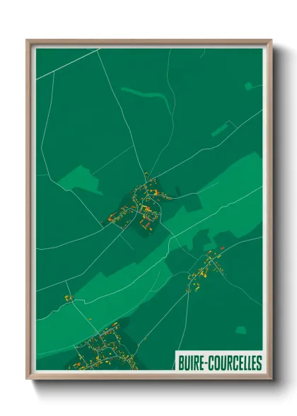 Une affiche de carte sur Buire-Courcelles