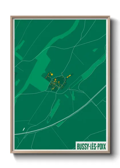 Une affiche de carte sur Bussy-lès-Poix