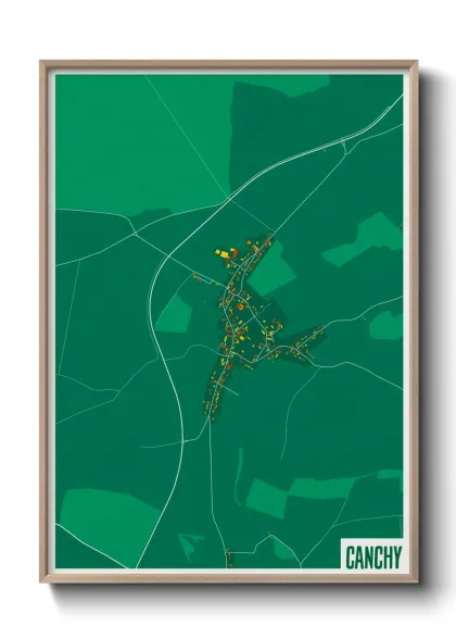 Une affiche de carte sur Canchy