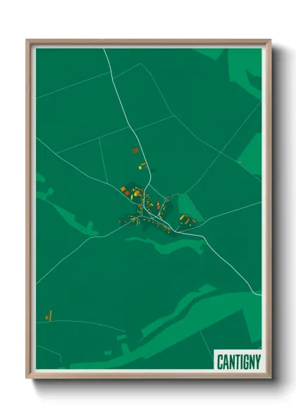 Une affiche de carte sur Cantigny
