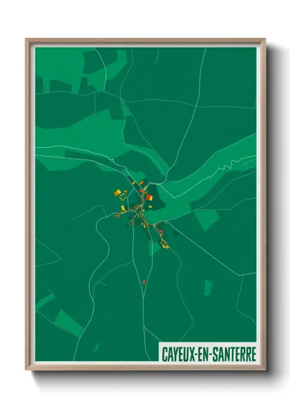 Une affiche de carte sur Cayeux-en-Santerre