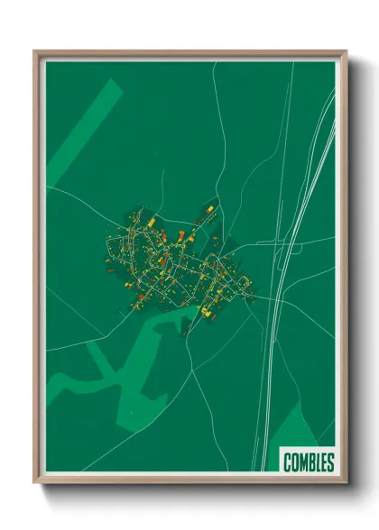 Une affiche de carte sur Combles