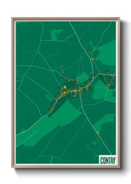 Une affiche de carte sur Contay
