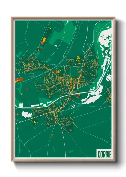 Une affiche de carte sur Corbie