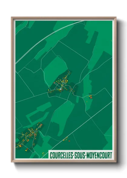 Une affiche de carte sur Courcelles-sous-Moyencourt