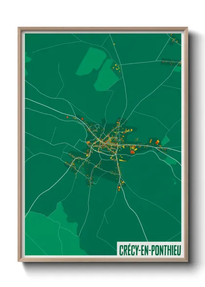 Une affiche de carte sur Crécy-en-Ponthieu