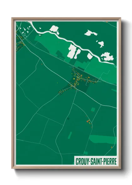 Une affiche de carte sur Crouy-Saint-Pierre