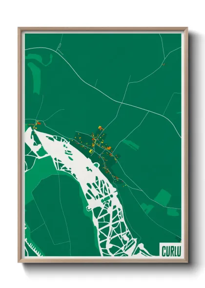 Une affiche de carte sur Curlu