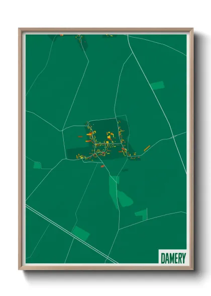 Une affiche de carte sur Damery