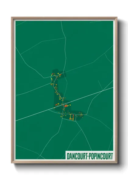Une affiche de carte sur Dancourt-Popincourt