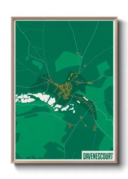 Une affiche de carte sur Davenescourt