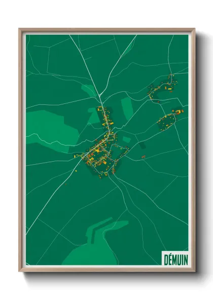 Une affiche de carte sur Démuin