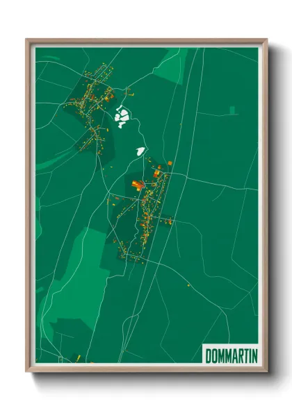 Une affiche de carte sur Dommartin