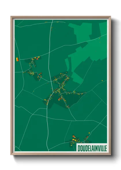 Une affiche de carte sur Doudelainville