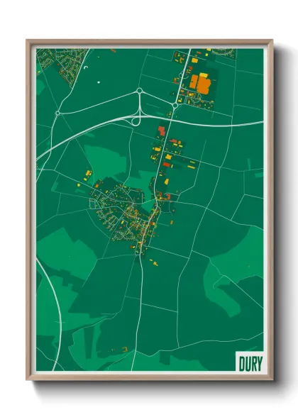 Une affiche de carte sur Dury