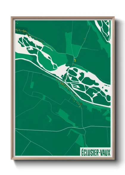Une affiche de carte sur Éclusier-Vaux