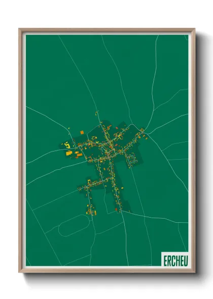 Une affiche de carte sur Ercheu