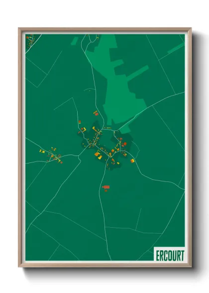 Une affiche de carte sur Ercourt