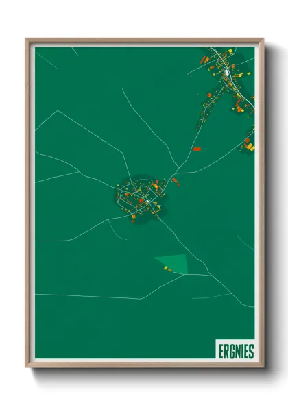 Une affiche de carte sur Ergnies