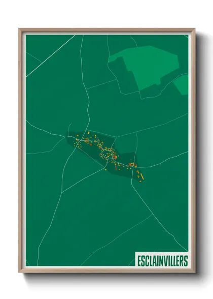 Une affiche de carte sur Esclainvillers