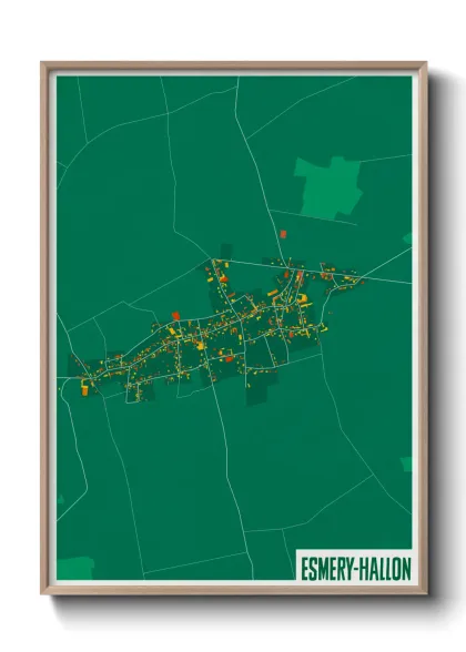 Une affiche de carte sur Esmery-Hallon