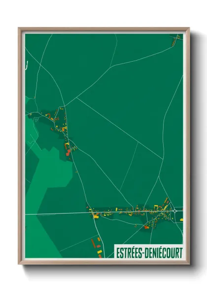 Une affiche de carte sur Estrées-Deniécourt