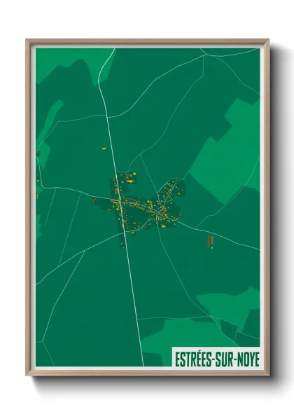 Une affiche de carte sur Estrées-sur-Noye
