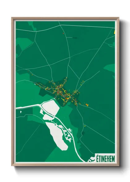 Une affiche de carte sur Étinehem