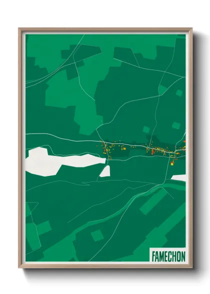 Une affiche de carte sur Famechon