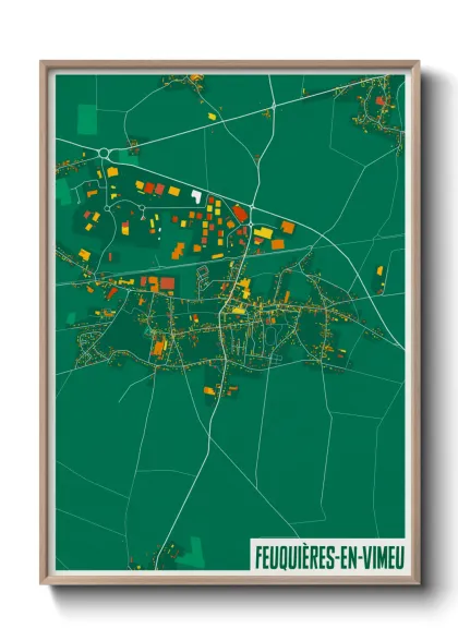 Une affiche de carte sur Feuquières-en-Vimeu