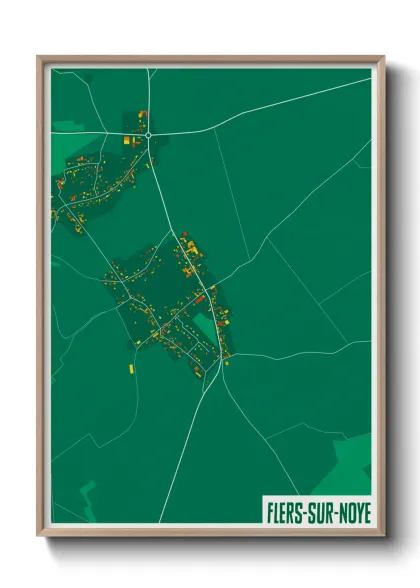 Une affiche de carte sur Flers-sur-Noye