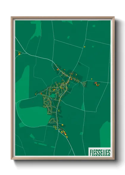 Une affiche de carte sur Flesselles