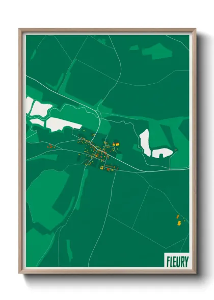 Une affiche de carte sur Fleury