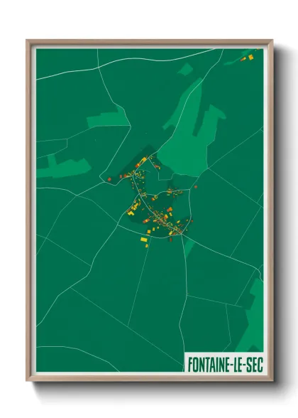 Une affiche de carte sur Fontaine-le-Sec