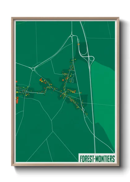 Une affiche de carte sur Forest-Montiers