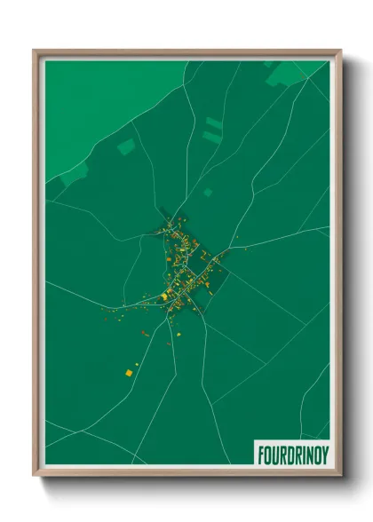Une affiche de carte sur Fourdrinoy